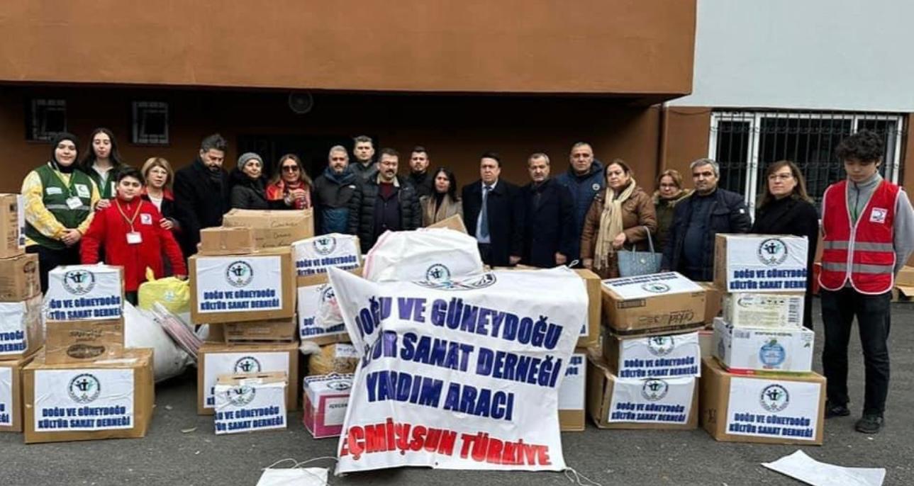 Doğu ve Güneydoğu Kültür Sanat Derneği’nden depremzedelere yardım