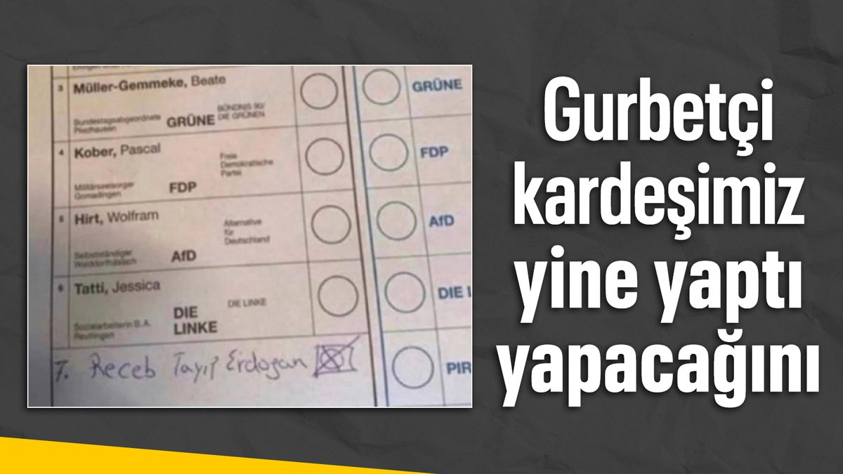 Almanya genel seçimlerinde Recep Tayyip Erdoğan’a oy çıktı
