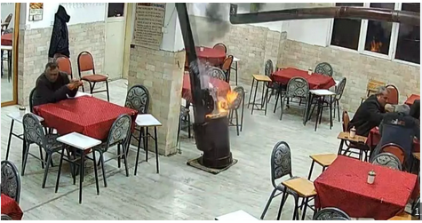 Denizli’de Kolonya Faciası: Sobanın Patladığı Anlar Kamerada